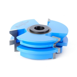 Amana Tool SC422 Carbide Tipped 3-Wing Wainscot w/V & Bead Cutters 3 D x 1 CH x 45 Deg x 1/2 & 3/4 Inch Bore Shaper Cutter for 3/4 Inch Material