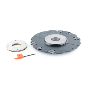 Amana Tool 61352 Insert Carbide Adjustable Groove w/Scorer 180mm D x 4.0 to 7.5mm CH x 1-1/4 Bore Shaper Cutter