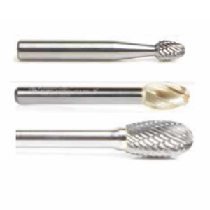 BURS-178NF 1/2" CD x 7/8" CL x 1/4" Shank x 2-5/8" OAL SE-5FM Non-Ferrous/ZrN Coated Oval Shape SE Burr Bit