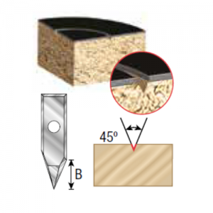 RCK-510 0.005" Tip Width x 10.7mm (27/64") CL 45&deg; V-Tips Engraving Knife for In-Groove System