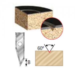 RCK-385 0.060" Tip Width x 7.5mm (9/32") CL 60&deg; V-Tips Engraving Knife for In-Groove System