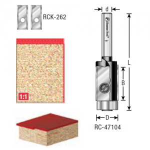 RC-47104 1/2" CD x 20mm CL x 1/4" Shank x 2-5/16" OAL Flush Trim RCK-262 Repl. Knives 47706 Repl. BB