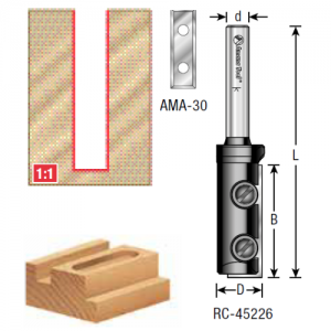 RC-45226 1/2" CD x 30mm CL x 1/4" Shank x 2-5/8" OAL Straight Plunge AMA-30 Repl. Knives