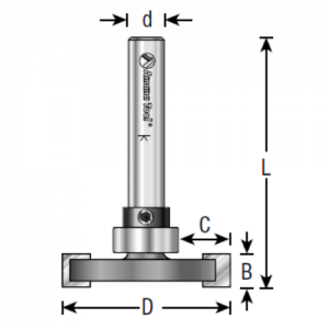 45663 0.894" CD x 5mm C x 4.5mm CL x 1/4" Shank x 2-1/4" OAL 47701 Repl. Bearing x 47724 Repl. Collar x Straight