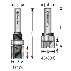 47220 3/16" CD x 1/2" CL x 1/8" Shank x 2" OAL 47775 Repl. Bearing