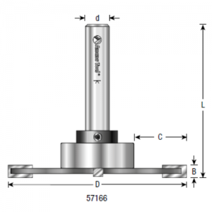 57136 2-1/16" CD x 1/4" CL x 1/2" C x 1/2" Shank x 3-5/16" OAL