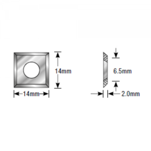 RCK-70-DLC 14 x 14 x 2mm 35&deg; Bevel 4 Cutting Edges Insert Knife For Solid Wood DLC Coated