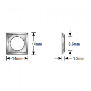 RCK-71 14 x 14 x 1.2mm 35&deg; Bevel 4 Cutting Edges Insert Knife For Gen. Purpose Wood, Chipboard, Plywood