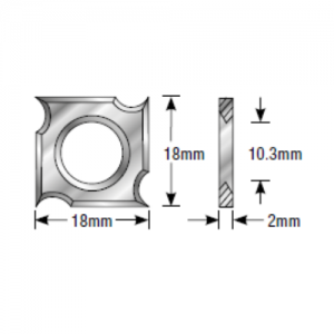 RCK-18 18 x 18 x 2mm 35&deg; Bevel 4 Cutting Edges Insert Knife For Gen. Purpose Wood, Chipboard, Plywood