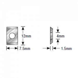AMA-17 7.5 x 12 x 1.5mm 35&deg; Bevel 2 Cutting Edges Insert Knife For Gen. Purpose Wood, Chipboard, Plywood