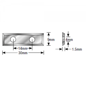 AMA-30-DLC 30 x 9 x 1.5mm 35&deg; Bevel 4 Cutting Edges Insert Knife For Solid Wood DLC Coated
