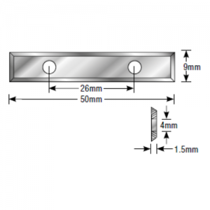 AMA-50 50 x 9 x 1.5mm 35&deg; Bevel 4 Cutting Edges Insert Knife For Gen. Purpose Wood, Chipboard, Plywood