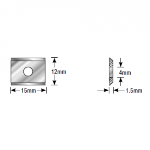 ICK-15 15 x 12 x 1.5mm 35&deg; Bevel 2 Cutting Edges Insert Knife For Gen. Purpose Wood, Chipboard, Plywood