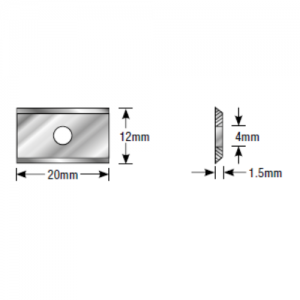 SCK-20 20 x 12 x 1.5mm 35&deg; Bevel 2 Cutting Edges Insert Knife For Softwood/Hardwood