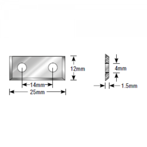ICK-25 25 x 12 x 1.5mm 35&deg; Bevel 2 Cutting Edges Insert Knife For Gen. Purpose Wood, Chipboard, Plywood