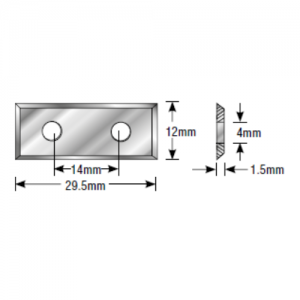 RCK-30 29.5 x 12 x 1.5mm 35&deg; Bevel 4 Cutting Edges Insert Knife For Gen. Purpose Wood, Chipboard, Plywood