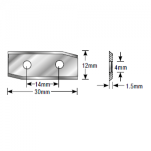 ICK-35RH 30 x 12 x 1.5mm 35&deg; Bevel 2 Cutting Edges Insert Knife For Gen. Purpose Wood, Chipboard, Plywood