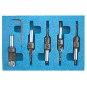 PS-500 All 4 Countersinks & Drills & 1 Plug Cutter Set, 1/8", 9/64", 5/32" & 11/64" Drill Dia.