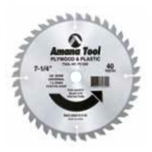 PC-620 7-1/4" CD x 40 Teeth x 0.120" ‘B’ Kerf x 0.078" ‘C’ Plate x 5/8" Bore