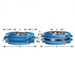 SC550 3-9/16" CD x 1/4" C x 1" CL x 1/4" T x 7/16" OAL x 13/64" Radius x 1" & 1-1/4" Shank x C-019, C-021, C-032 Rub Collar