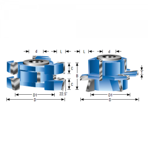 SC566 2-7/8" CD x 2-1/8" D1 x 1-1/16" to 1-21/64" CL x 7/16" C x 3/16" to 9/32" T x 3/8" OAL 1" & 1-1/4" Shank