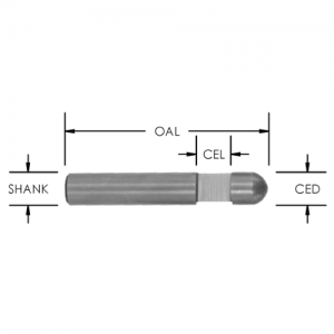 SCF205-25 1/4" CD x 3/8" CL x 1/4" SHANK x 2-1/2" OAL