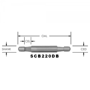 SCB220DB 1/4" CD x 1/4" CL x 1/4" SHANK x 2" OAL x 7 DEG BEVEL