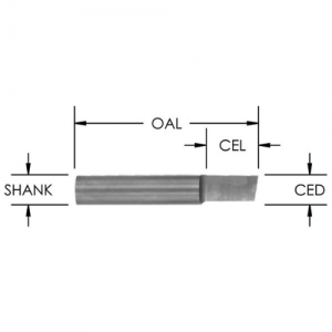 SCRS250 1/4" CD x 3/8" CL x 1/4" SHANK x 1-1/2"