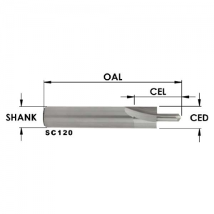 SC120 1/2" CD x 15/16" CL x 1/2" SHANK x 3" OAL, #8 Washer Round Wood Screws