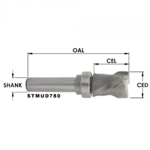 STMUD780 7/8" CD x 1-1/8" CL x 1/2" SHANK x 3-3/8" OAL x SBE129 BEARING