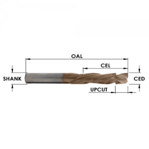 HHDUD751 3/8" CD x 1-1/4" CL x 3/8" SHANK x 3" OAL x 3/16" UPCUT