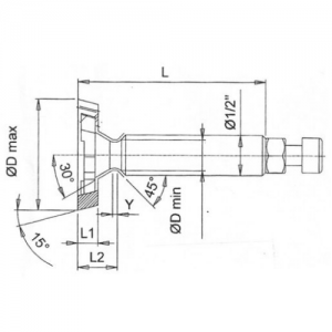 SE293504 1-1/4" MAX CD x 1/4" LENGTH 1 x 1/2" LENGTH 2 x 1/2" SHANK x 2-3/8" OAL x RH ROTATION