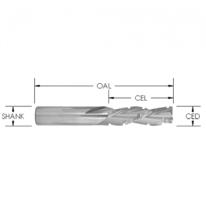SRD585TCB 3/4" CD x 1-1/2" CL x 3/4" SHANK x 4" OAL