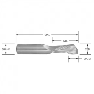 SUD505 3/8" CD x 1-1/4" CL x 3/8" SHANK x 3" OAL x 3/8" UPCUT