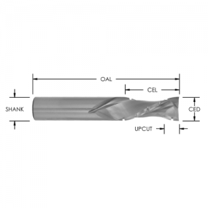 SUD571CB 1/2" CD x 1-3/4" CL x 1/2" SHANK x 4" OAL x 1/4" UPCUT