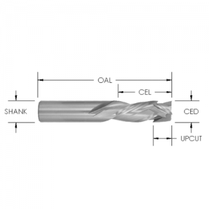 SHDUD751 3/8" CD x 1-1/4" CL x 3/8" SHANK x 3" OAL x 3/16" UPCUT