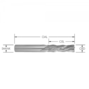 SRD827FIN 1/2" CD x 1-5/8" CL x 1/2" SHANK x 4" OAL