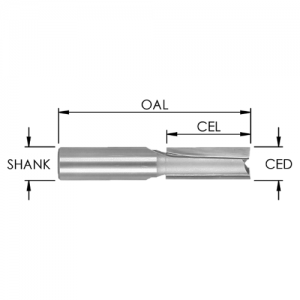 SE1016-01 .245" CD x 1" CL x 1/4" SHANK x 3-1/4" OAL, For Air Router