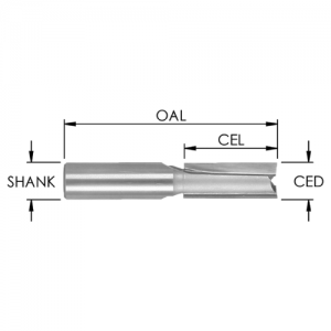SE1107 3/4" CD x 2-1/2" CL x 3/4" SHANK x 4-1/2" OAL x RIGHT-HAND ROTATION