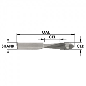 SE1750 1/4" CD x 3/4" CL x 1/4" SHANK x 3" OAL
