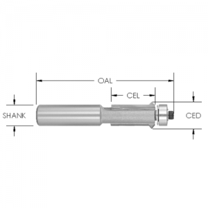SE2425 1/2" CD x 1" CL x 1/4" SHANK x 2-3/4" OAL
