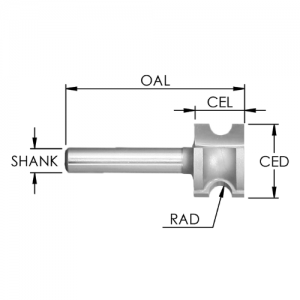 SE1429 1/2" CL x 1/2" SHANK x 1-7/8" OAL x 3/16" OPENING x 3/32" RADIUS