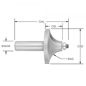SEBE2016 3-1/2" CD x 1-7/8" CL x 1/2" SHANK x 1-1/2" RADIUS