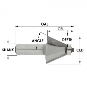 SE2315 3/8" CL x 1/2" SHANK x 3/8" DEPTH x 22 1/2&deg; ANGLE