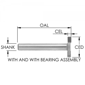 SE3100 1-1/4" CD x 1/4" CL x 1/4" SHANK x 1-3/4" OAL x 1/2" CUTTING DEPTH x 2 FLUTES