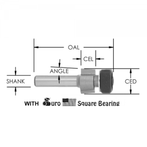 SE2538 3/4" CD x 5/8" CL x 1/2" SHANK x 2-1/4" OAL x SBE140-ES BEARING