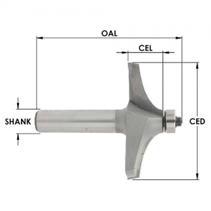 SE3296 2-1/2" CD x 3/4" CL x 1/2" SHANK x 1" DEPTH