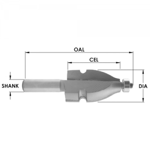 SE3305 1-1/4" CD x 2" CL x 1/2" SHANK x 4" OAL x 1/4" BEAD DIA