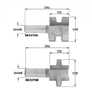 SE3370 1-1/2" CD x 1-1/8" CL x 1/2" SHANK x 2-5/8" OAL x 1/2" - 1-1/8" MATERIAL THICKNESS