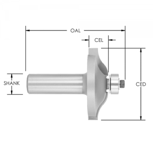 SE3265 1-3/4" CD x 1/2" CL x 1/4" SHANK x 2-1/8" OAL